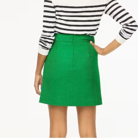 J crew Tweed A-line skirt Green Picnic Tweed Comb - Picture 3 of 4